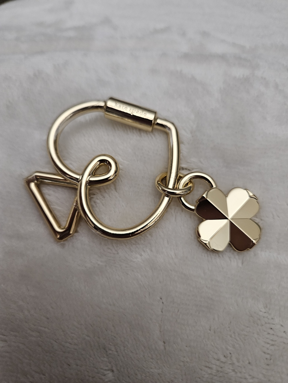 kate spade gold heart keychain with flower charm - Picture 4 of 6